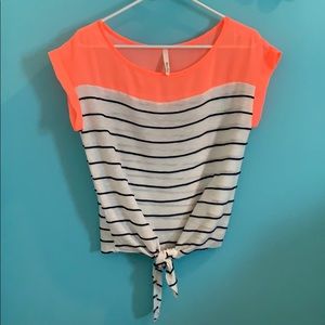 Neon nautical tie shirt